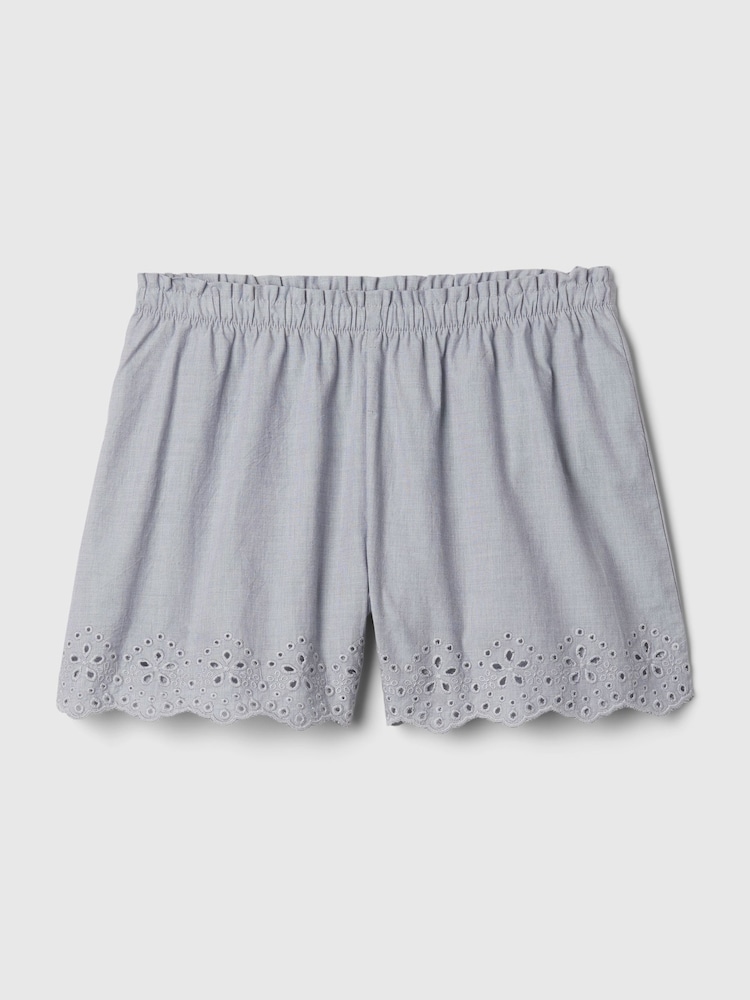 Grau - Pyjama-Shorts aus Popeline mit Gap Ösen - Bild 4 von 4