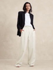 Banana Republic Beige Tencel Linen Wide Leg Trousers - Image 1 of 1