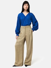 Jigsaw Textured Cotton V-Neck Top - Image 3 of 7