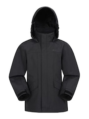 Mountain Warehouse Black Kids Solar Waterproof Jacket - Image 1 of 5