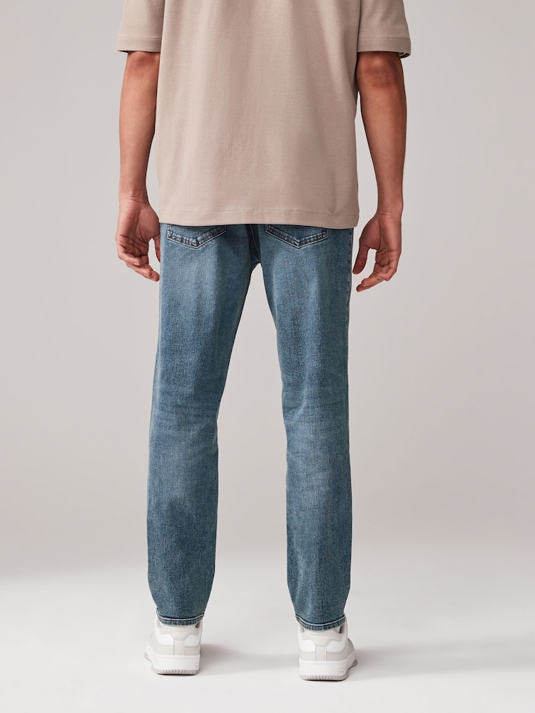 Blue Light Vintage Regular Tapered Fit Classic Stretch Jeans - Image 4 of 10
