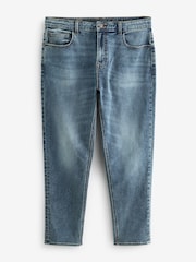 أزرق فاتح كلاسيكي - Regular Tapered Fit Classic Stretch Jeans - صورة 6 من 10