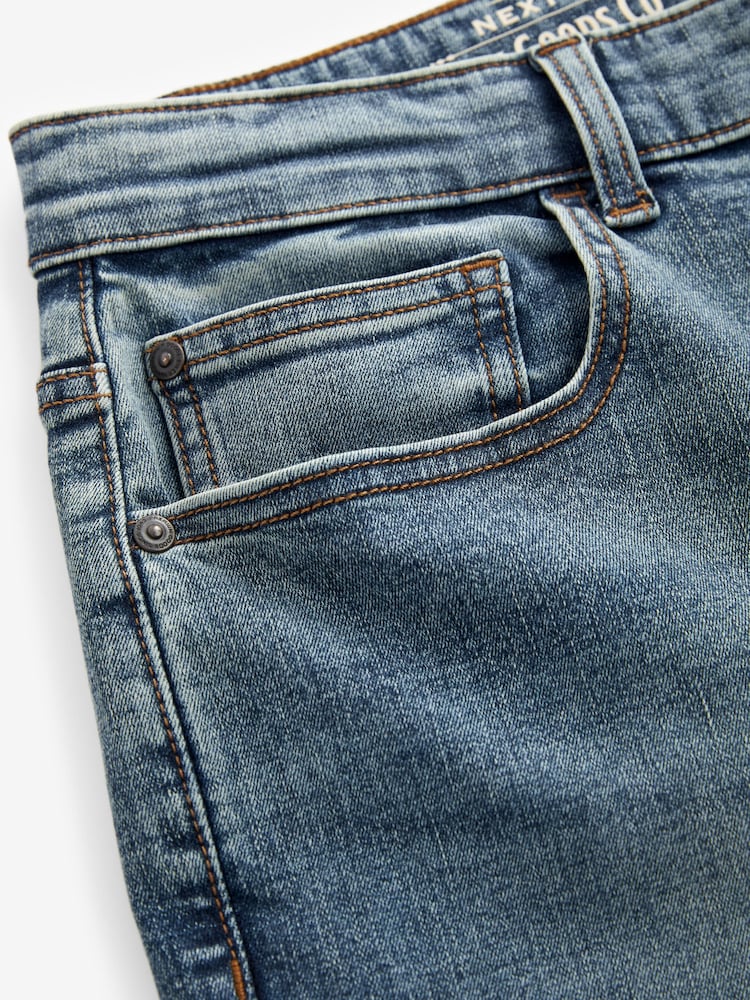 Blue Light Vintage Regular Tapered Fit Classic Stretch Jeans - Image 7 of 10