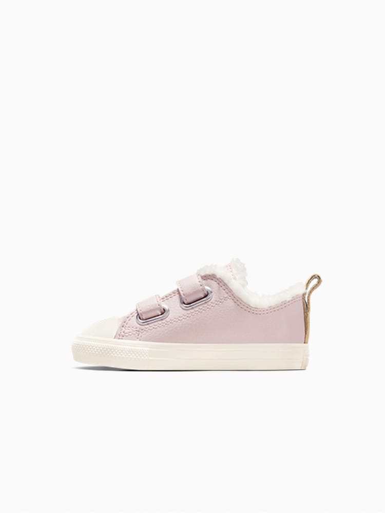 Converse Pink Chuck Taylor Leather Fleece Line 2V Infant Trainers - Image 5 of 5