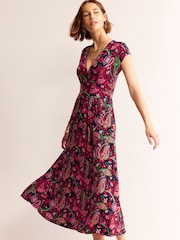 Boden Pink Vanessa Wrap Jersey Maxi Dress - Image 3 of 6