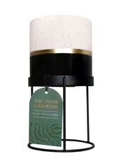 Portico Designs The Urban Gardener Small Ceramic Plant Pot with Stand - Image 4 of 5