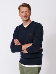 Aubin Eastbourne V-Neck Merino Wool Jumper - Image 1 of 8
