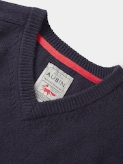 Aubin Eastbourne V-Neck Merino Wool Jumper - Image 7 of 8