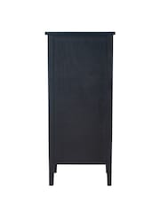 Pacific Satin Black Chelmsford Pine Wood 5 Drawer Tall Boy - Image 4 of 6