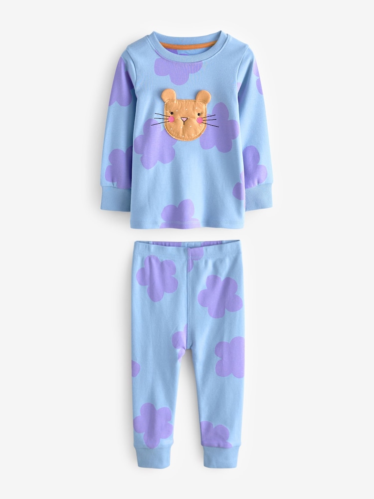 Pastel Cat/ Unicorn/ Flower Long Sleeve Snuggle Pyjamas 3 Pack (9mths-16yrs) - Image 8 of 11