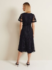 Phase Eight Blue Clara Tapework Wrap Dress - Image 2 of 6
