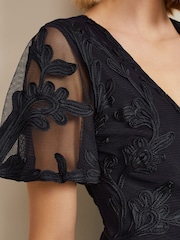 Phase Eight Blue Clara Tapework Wrap Dress - Image 5 of 6