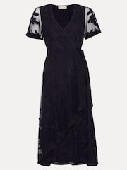 Phase Eight Blue Clara Tapework Wrap Dress - Image 6 of 6