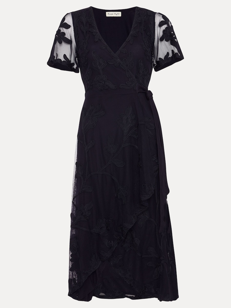 Phase Eight Blue Clara Tapework Wrap Dress - Image 6 of 6
