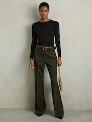 Reiss Black Sierra Ruched Side Crew-Neck Top - Image 3 of 6