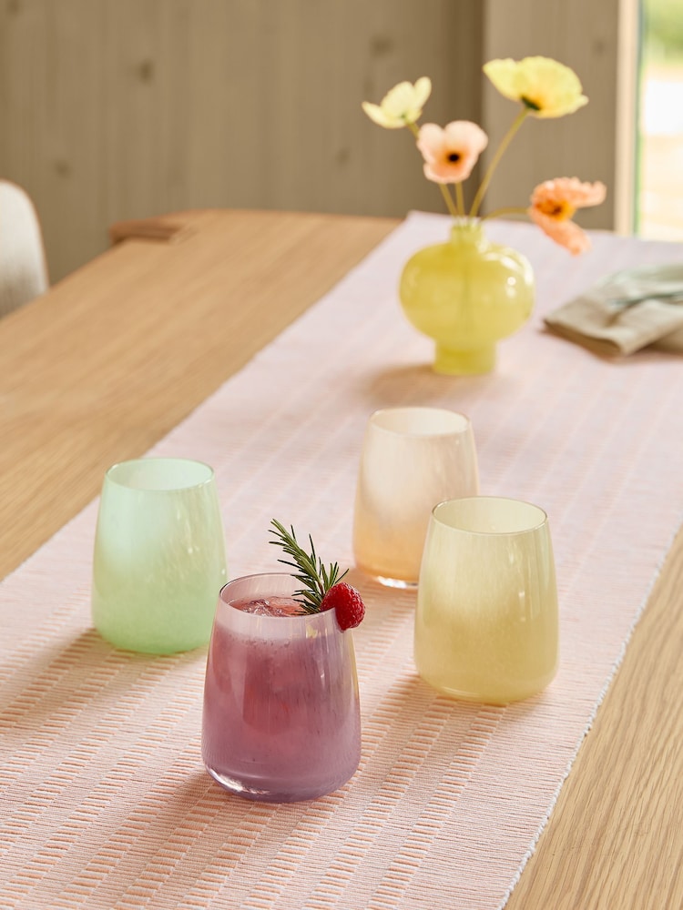 Set of 4 Multi Renew Pastel Tumbler Glasses - Image 1 of 4