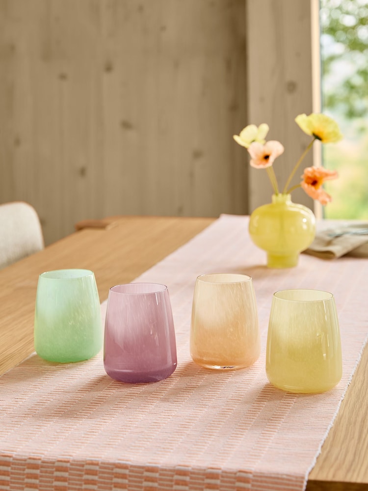 Set of 4 Multi Renew Pastel Tumbler Glasses - Image 2 of 4