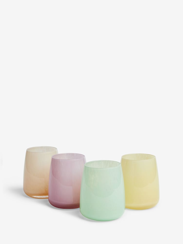 Set of 4 Multi Renew Pastel Tumbler Glasses - Image 4 of 4