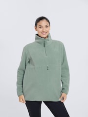 Mountain Warehouse Green Cosy Maternity Borg Half-Zip Fleece - Image 2 of 5