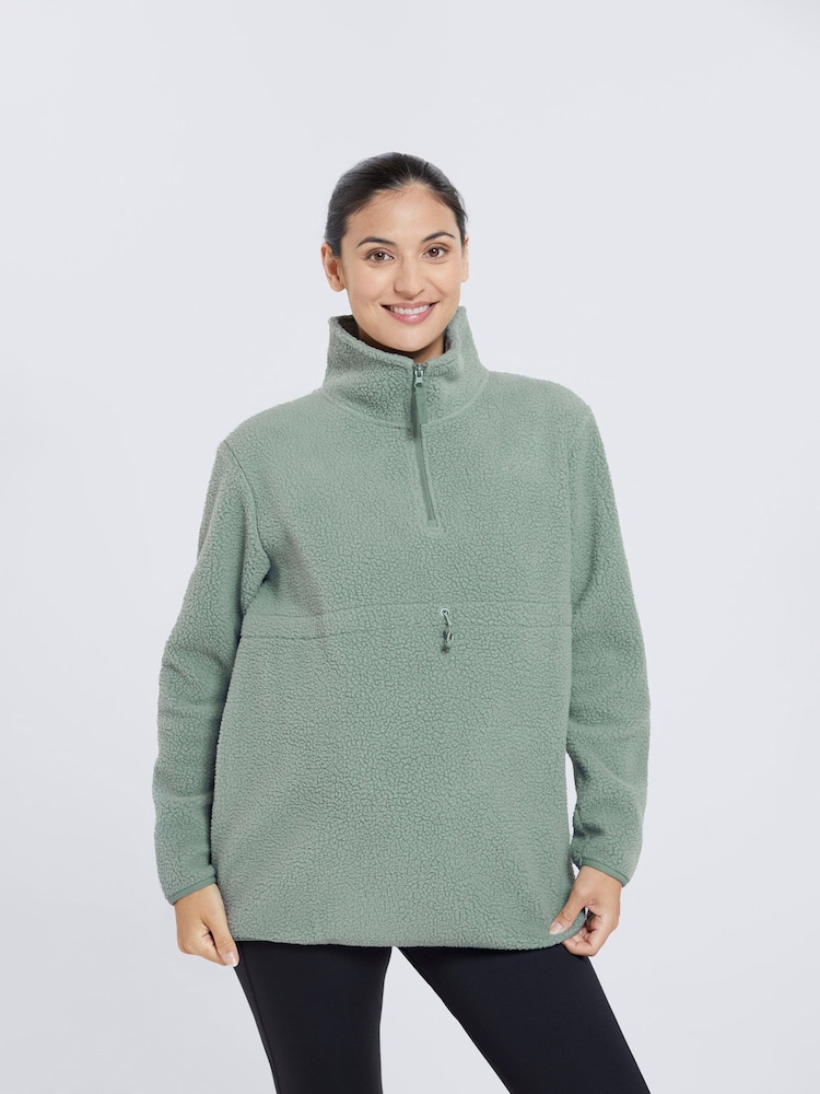 Mountain Warehouse Green Cosy Maternity Borg Half-Zip Fleece - Image 2 of 5