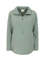 Mountain Warehouse Green Cosy Maternity Borg Half-Zip Fleece - Image 4 of 5
