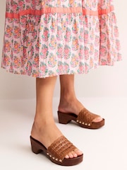 Boden Brown Cut Out Detail Clogs - Image 1 of 4
