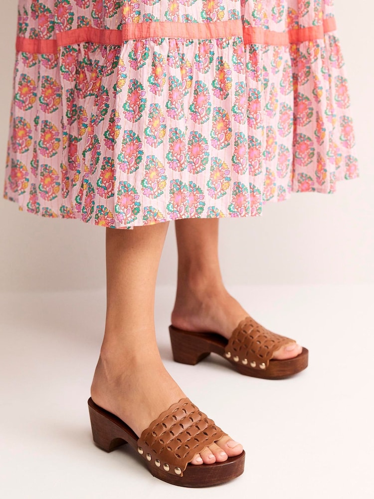 Boden Brown Cut Out Detail Clogs - Image 1 of 4