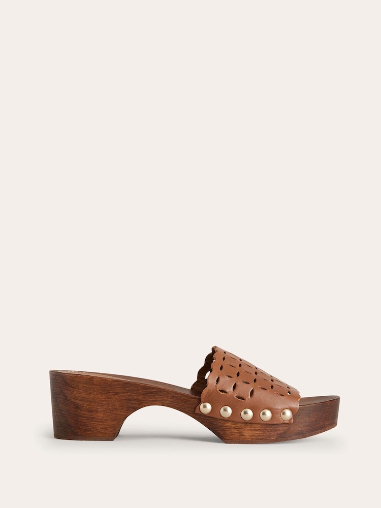 Boden Brown Cut Out Detail Clogs - Image 2 of 4