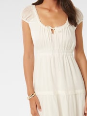 Forever New White Tuscany Trim Detail Midi Dress - Image 3 of 5