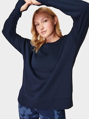 Sweaty Betty Navy Blue After Class Longline Sweatshirt - Image 1 of 7