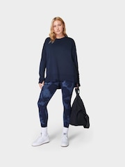 Sweaty Betty Navy Blue After Class Longline Sweatshirt - Image 4 of 7