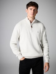 Ovsena kaša Jelen - Preprosto - v standardnem kroju 100% Cotton Premium Quarter Zip pulover - Slika 1 iz 7