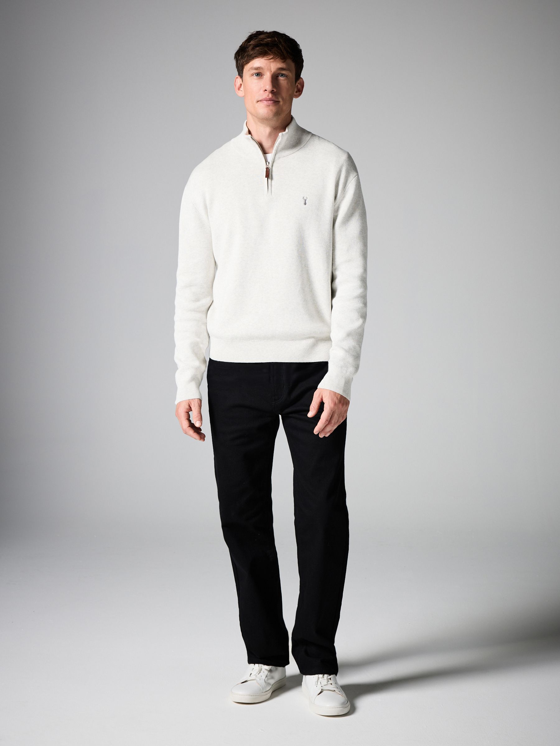Buy Oatmeal Stag Plain Regular Fit 100% Cotton Premium