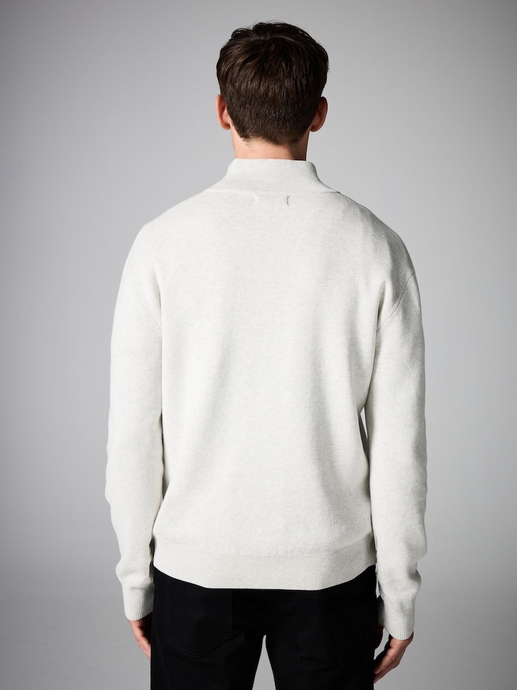 Вівсяний олень - Рівнина - стандартний крій 100% Cotton Premium Quarter Zip джемпери - Image 3 of 7