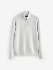 Ovsena kaša Jelen - Preprosto - v standardnem kroju 100% Cotton Premium Quarter Zip pulover - Slika 5 iz 7