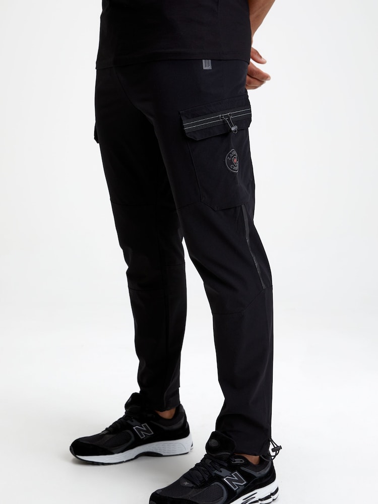 Zavetti Canada Black Daratini Woven Cargo Trousers - Image 4 of 6