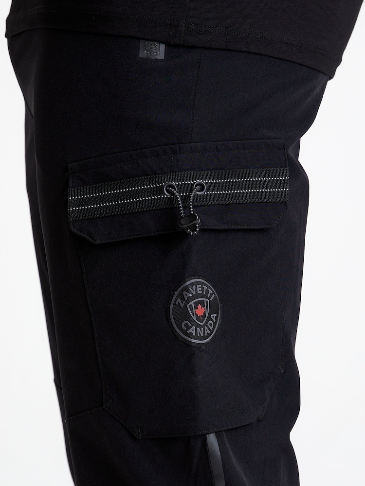 Zavetti Canada Black Daratini Woven Cargo Trousers - Image 5 of 6