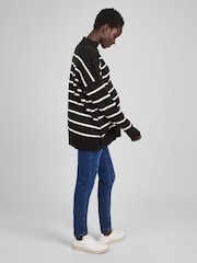 JoJo Maman Bébé Black & White Stripe Turtle Neck Maternity & Nursing Jumper - Image 3 of 4