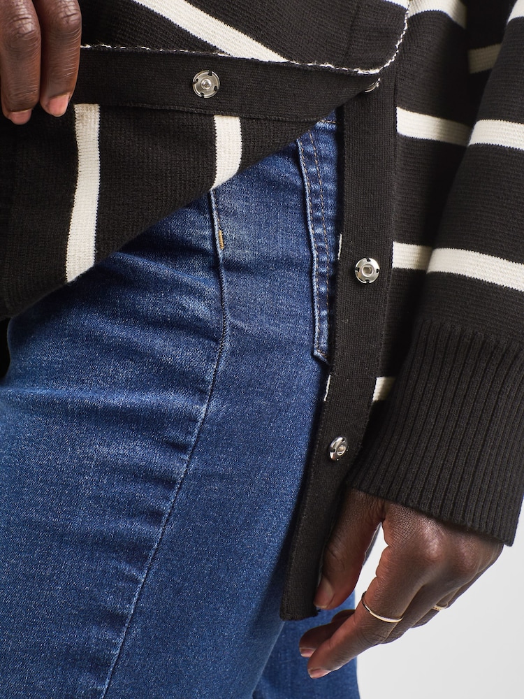 JoJo Maman Bébé Black & White Stripe Turtle Neck Maternity & Nursing Jumper - Image 4 of 4