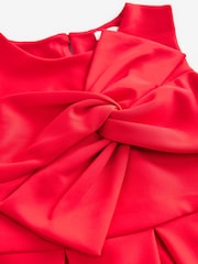 Red Scuba Bow Occasion Dress (1.5-16yrs) - Image 6 of 7