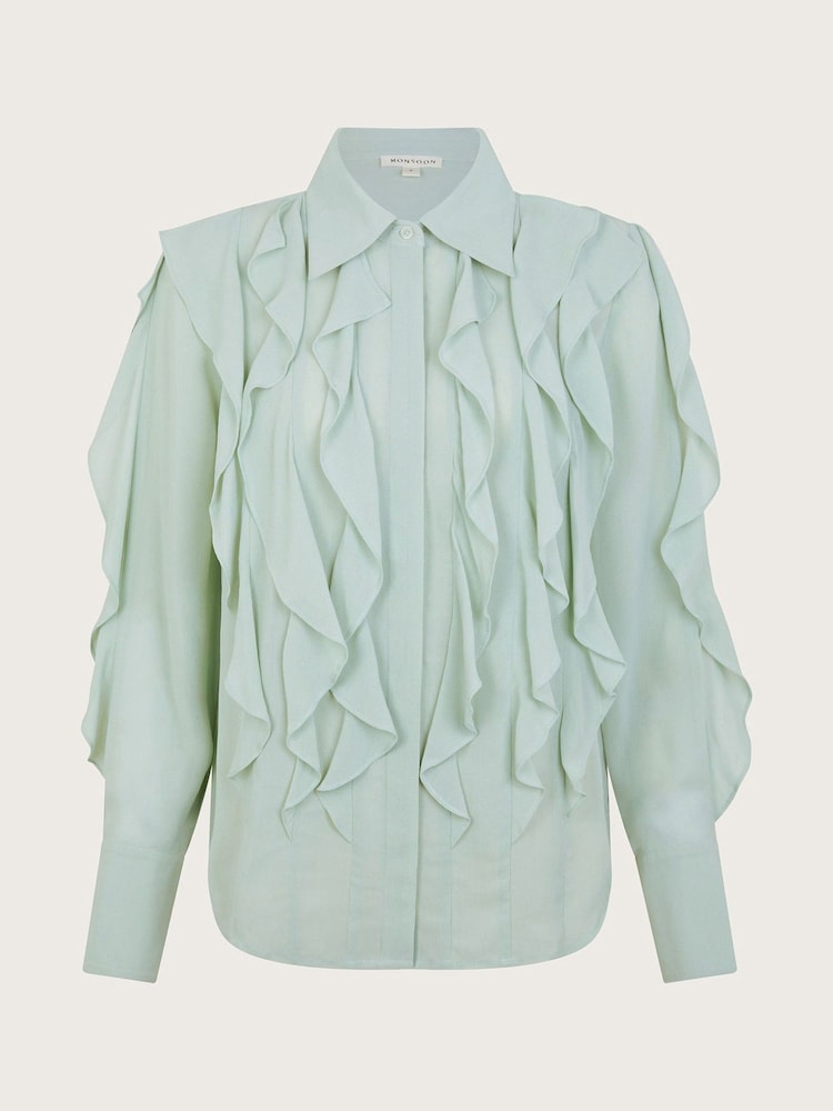 Monsoon Green Aria Ruffle Blouse - Image 6 of 6 Monsoon Green Aria Ruffle Blouse - Image 6 of 6