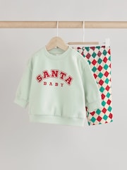 Bright Santa Baby Christmas Cosy Sweatshirt and Joggers Set (0mths-2yrs) - Image 1 of 14