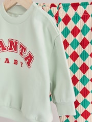 Bright Santa Baby Christmas Cosy Sweatshirt and Joggers Set (0mths-2yrs) - Image 9 of 14