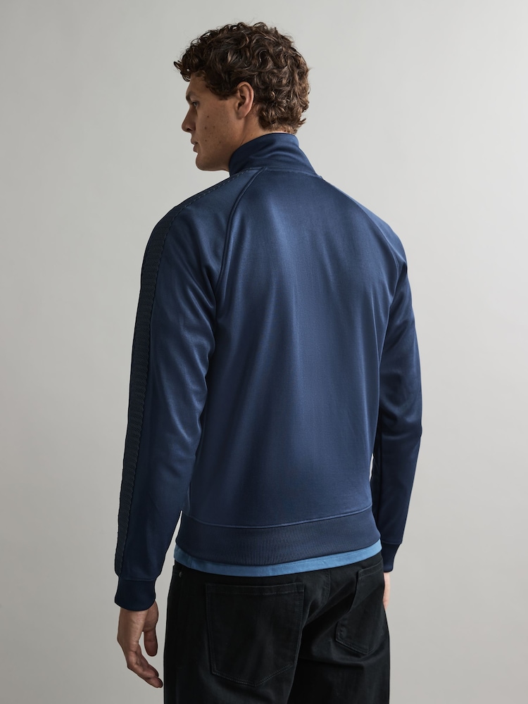 Fred Perry Blue Carbon Tape Detail Track Jacket - Image 1 of 8