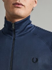Fred Perry Blue Carbon Tape Detail Track Jacket - Image 2 of 8