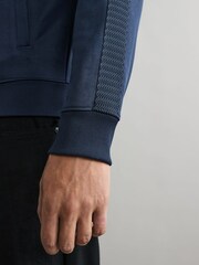Fred Perry Blue Carbon Tape Detail Track Jacket - Image 3 of 8