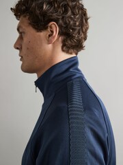 Fred Perry Blue Carbon Tape Detail Track Jacket - Image 4 of 8