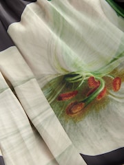 Multi Floral Print Kew Collection Satin Pleated Maxi Skirt - Image 5 of 5