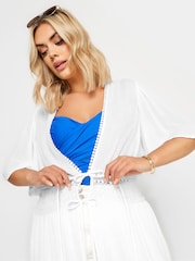 Blanco - Yours Curve Crinkle Maxi Kimono - Imagen 6 de 7