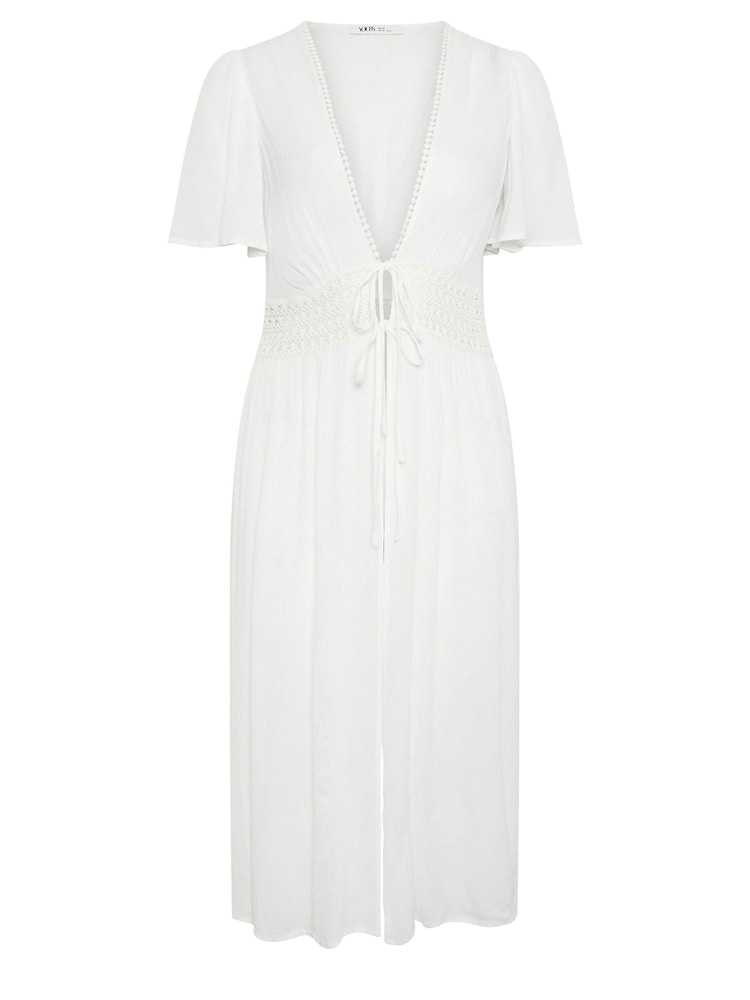 Blanco - Yours Curve Crinkle Maxi Kimono - Imagen 7 de 7